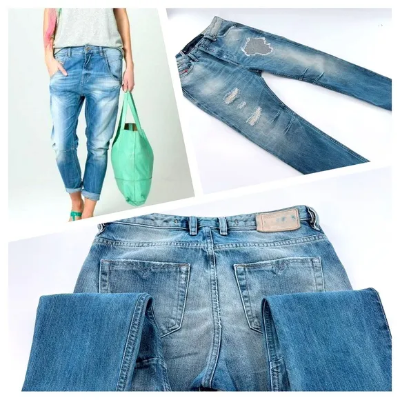 DIESEL EAZEE RELAXED BOYFRIEND LOW WAIST JEANS size 25 W 32 L made in Italy