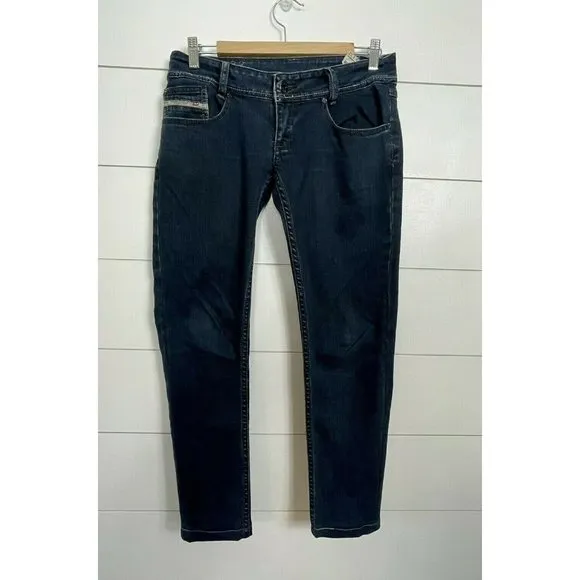 Diesel Adidas Ronhary-AD Jean Women 29x26 Low Rise Dark Wash 0086E Stretch