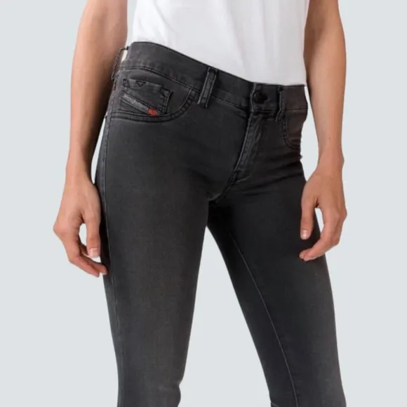 𝅺Diesel Women Livier Super Slim Low Jegging Stretch 0609S Black Size 24 in EUC