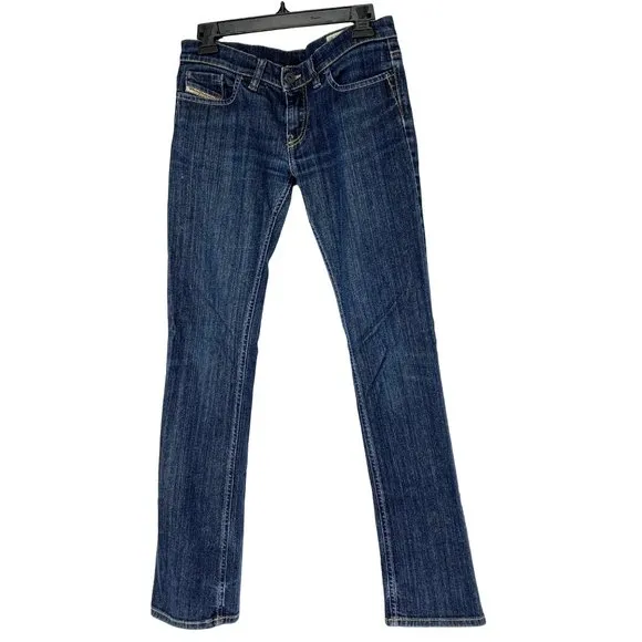 Women Diesel Liv Straight Distres Denim Jeans Size 28 x 30 Italy Stretch 3076