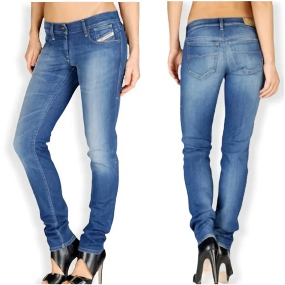 Diesel Getlegg Slim Skinny Low Waist Jeans sz 29 Distressed Low Rise
