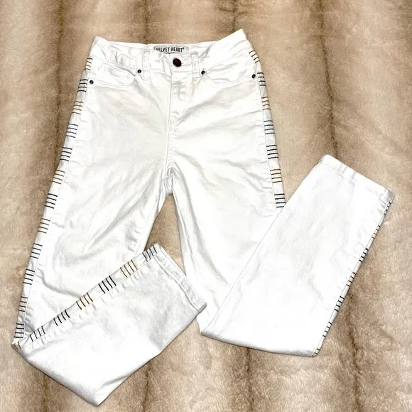 VELVET HEART DENIM Jeans in white stretch