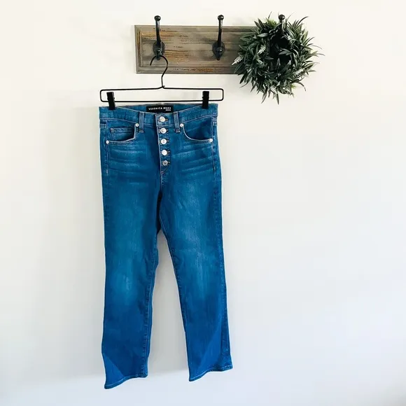 Veronica Beard Carly High Rise Crop Flare Jeans 25