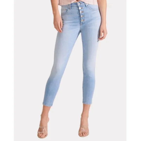 VERONICA BEARD 'Debbie' Skinny Button-Fly High Rise Jeans, Pale Stone Wash