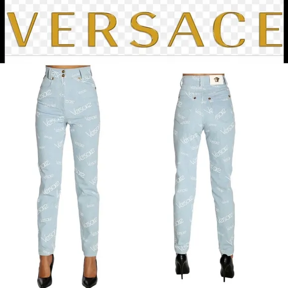 Versace mania logo jeans💕