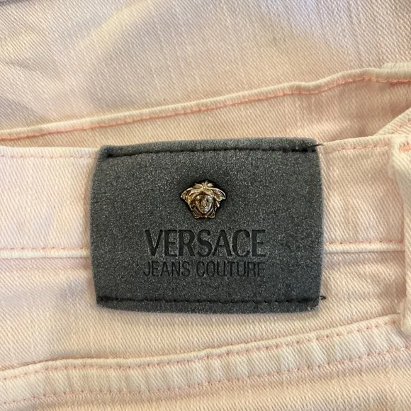 Y2K VERSACE JEANS COUTURE BABY PINK JEANS