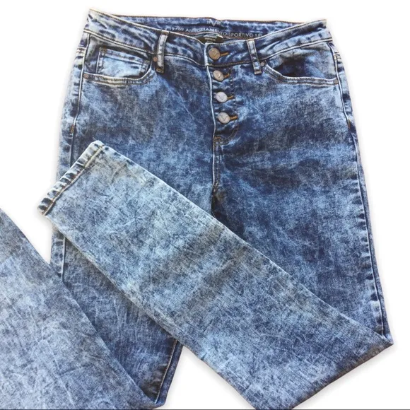 27/4 Retro Versace Abbigliamento Sportivo Skinny Jeans Medium Rise Blue