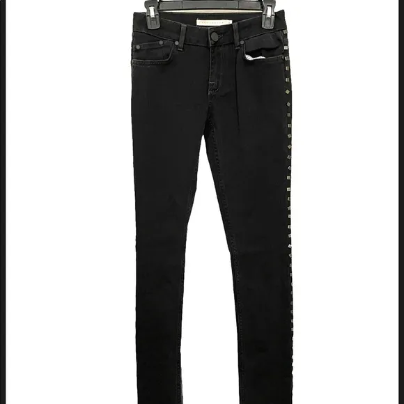 Victoria Beckham charcoal color jeans with side studs