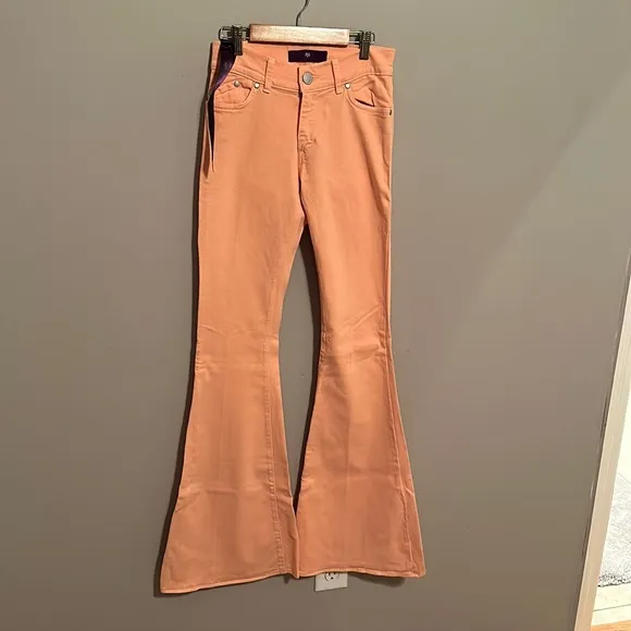 Victoria Beckham skinny flare stunning peach color size 26 with long 35 inseam