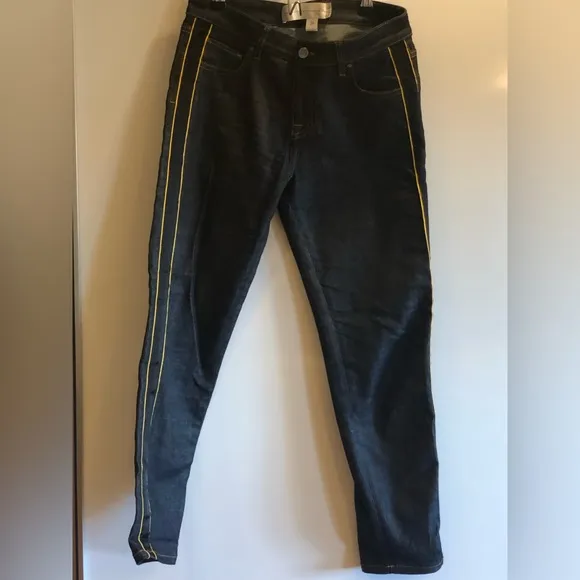 Victoria Beckham Side Stripe Taper Leg Mid Rise Jeans Size 26| Italy | NWOT