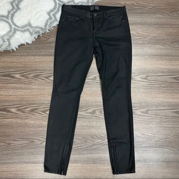 Vince Black Waxed Skinny Jeans Size 28
