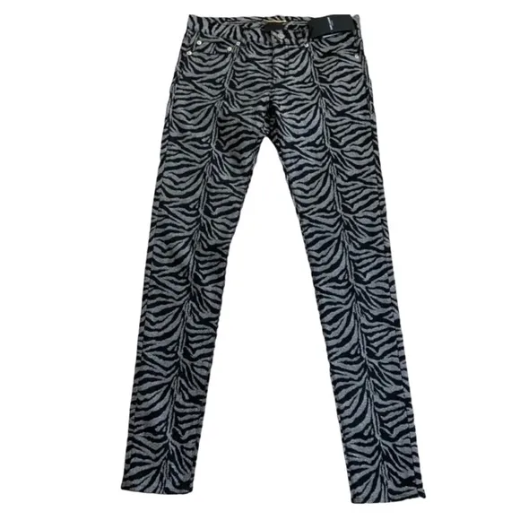 SAINT LAURENT Mid-Rise Jacquard Skinny Jeans
          
      Boutique