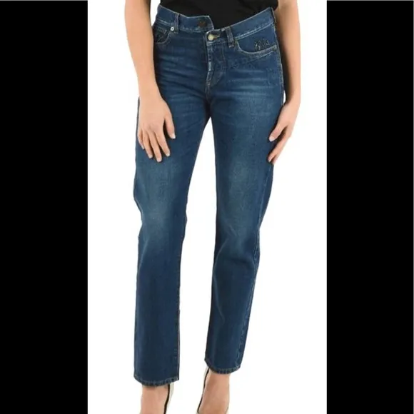 Saint Laurent Asymmetrical Closure Straight Fit Jeans Blue Size 29
          
      NWT