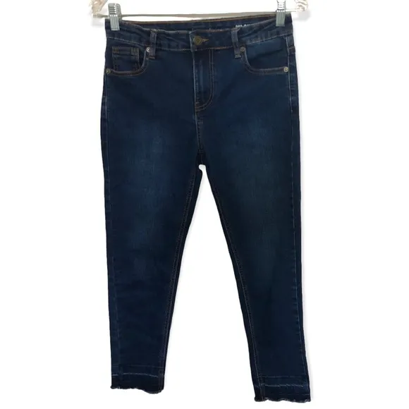 Saint Laurent D03 SK LW raw hem skinny jeans pants