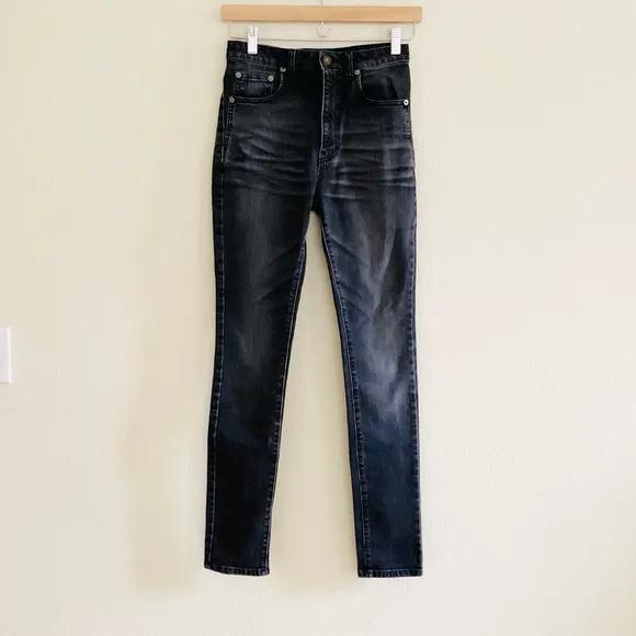 Saint Laurent Charcoal Black High Waited Skinny Jeans SZ 25