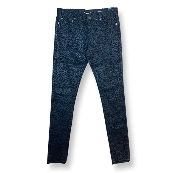 SAINT LAURENT Black Leopard Jeans, sz 29