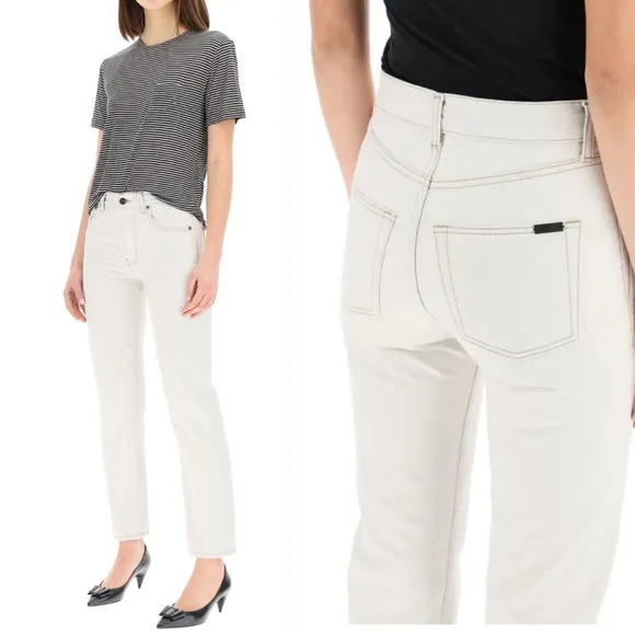 Saint Laurent Off-White Gray Jeans