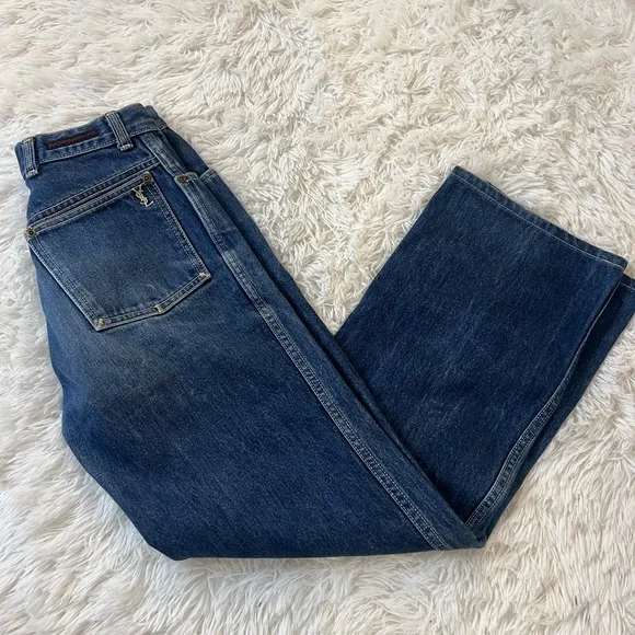 YSL denim wide leg jeans