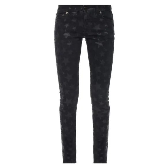 SAINT LAURENT BLACK STAR-PRINTED JEANS 28 NWT
          
      Boutique