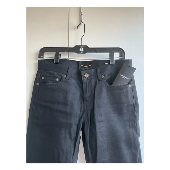 Saint Lauren Black Distressed Jeans