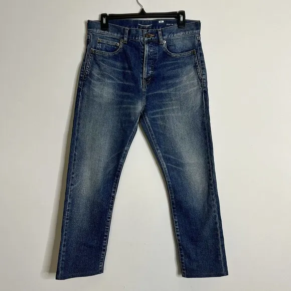 Saint Laurent Paris Womens Jeans Size 29 High Rise Buttonfly D20 Blue YSL Denim