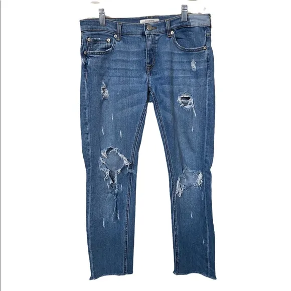 Zara distressed raw hem size 4 jeans.