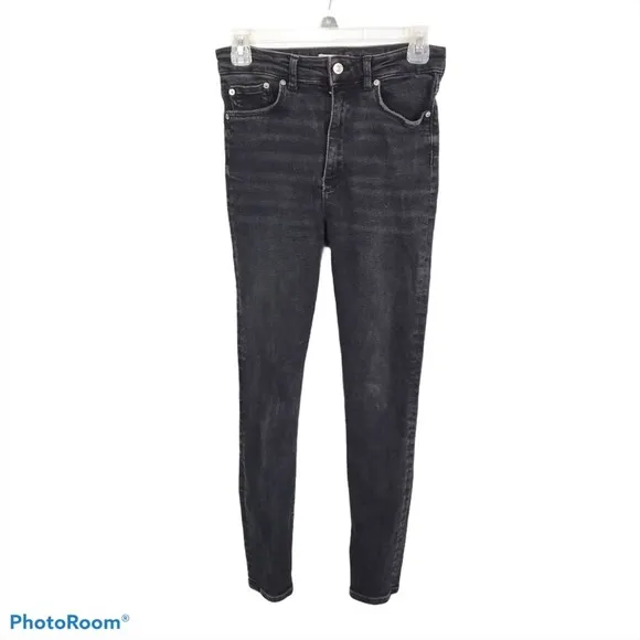 Zara woman black high rise skinny jeans