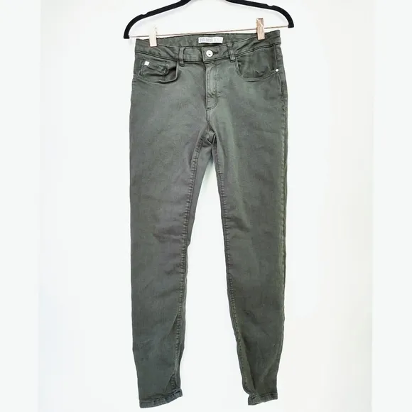 Zara Z1975 Khaki Green Skinny Jeans Size 10