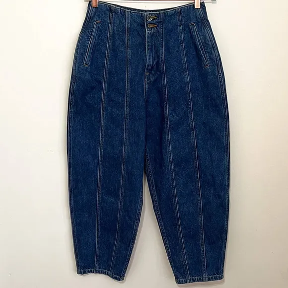 Zara Slouchy Extreme High Rise Jeans Sz 6 100% Cotton Women's Blogger Fave NWT
          
      NWT