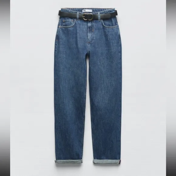 Zara Z1975 selvedge belted relaxed fit jeans size 4
          
      NWT