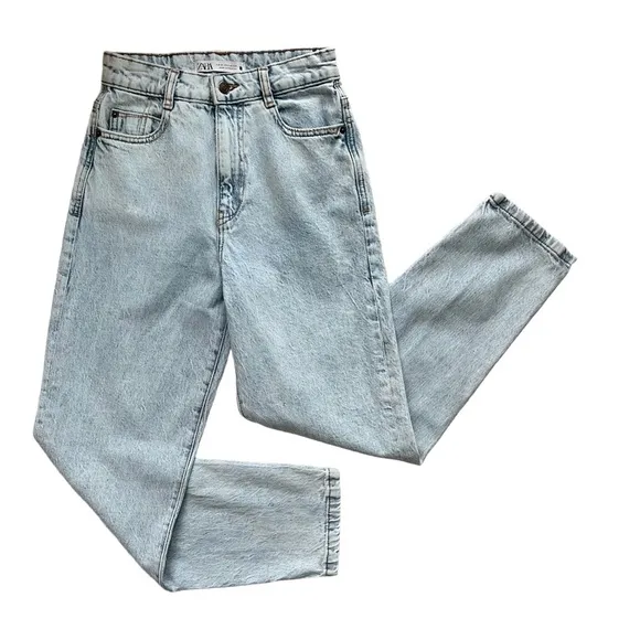 Zara Light Blue Cigarette Leg High Rise Jeans Women’s Size US 2