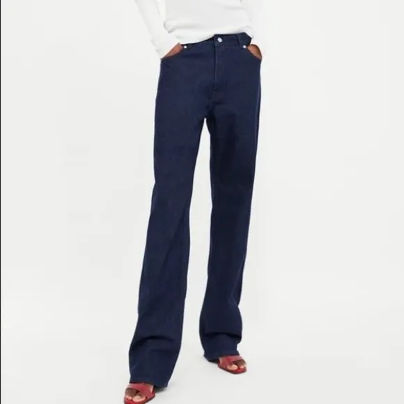 ZARA Heritage Straight Sunset Blue Denim Jeans 2
          
      NWT