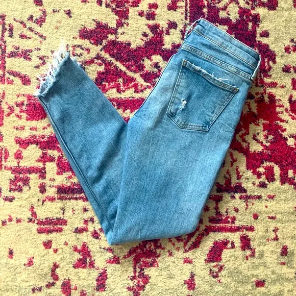 Zara Distressed Ripped Skinny Jeans
