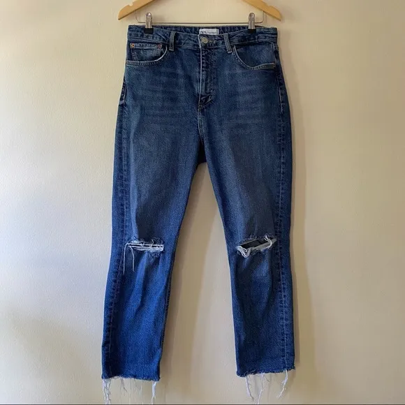 Zara ZW 90s Slim Ripped Jeans