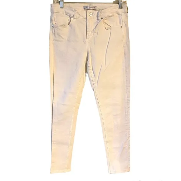 Zara White Mid‎ Rise Denim Skinny Jeans Women’s 8