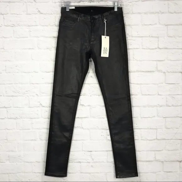 Zoe Karssen Patti Wax Coated Black Ankle Jeans 27
          
      NWT