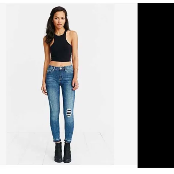 Zoe Karssen Low Rise Skinny Distressed Zoe Ankle Stretch Jeans Dolls Kill 30