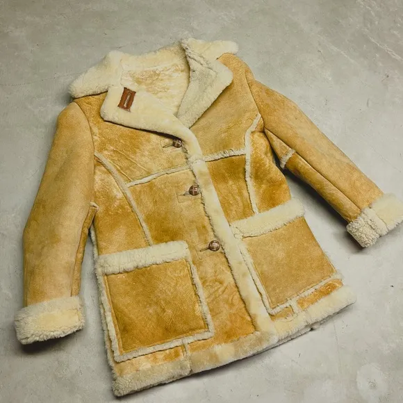 VTG 70s Schott Bros Sportswear Shearling Jacket Womens Size 12