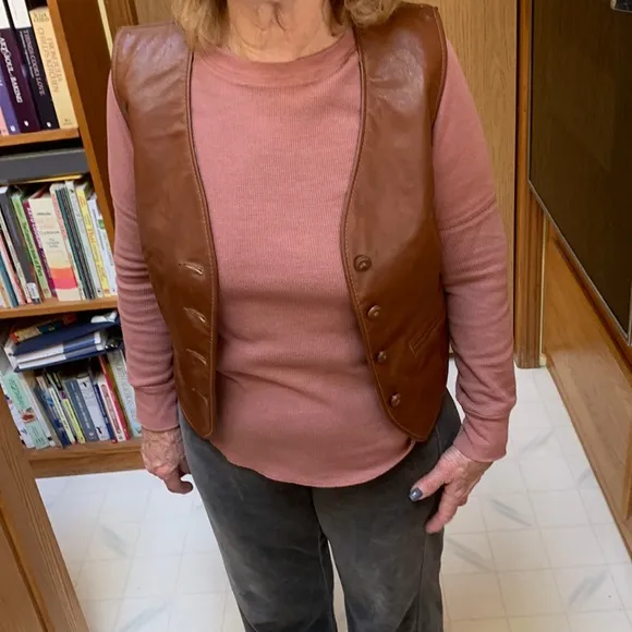 Genuine leather women’s vest.