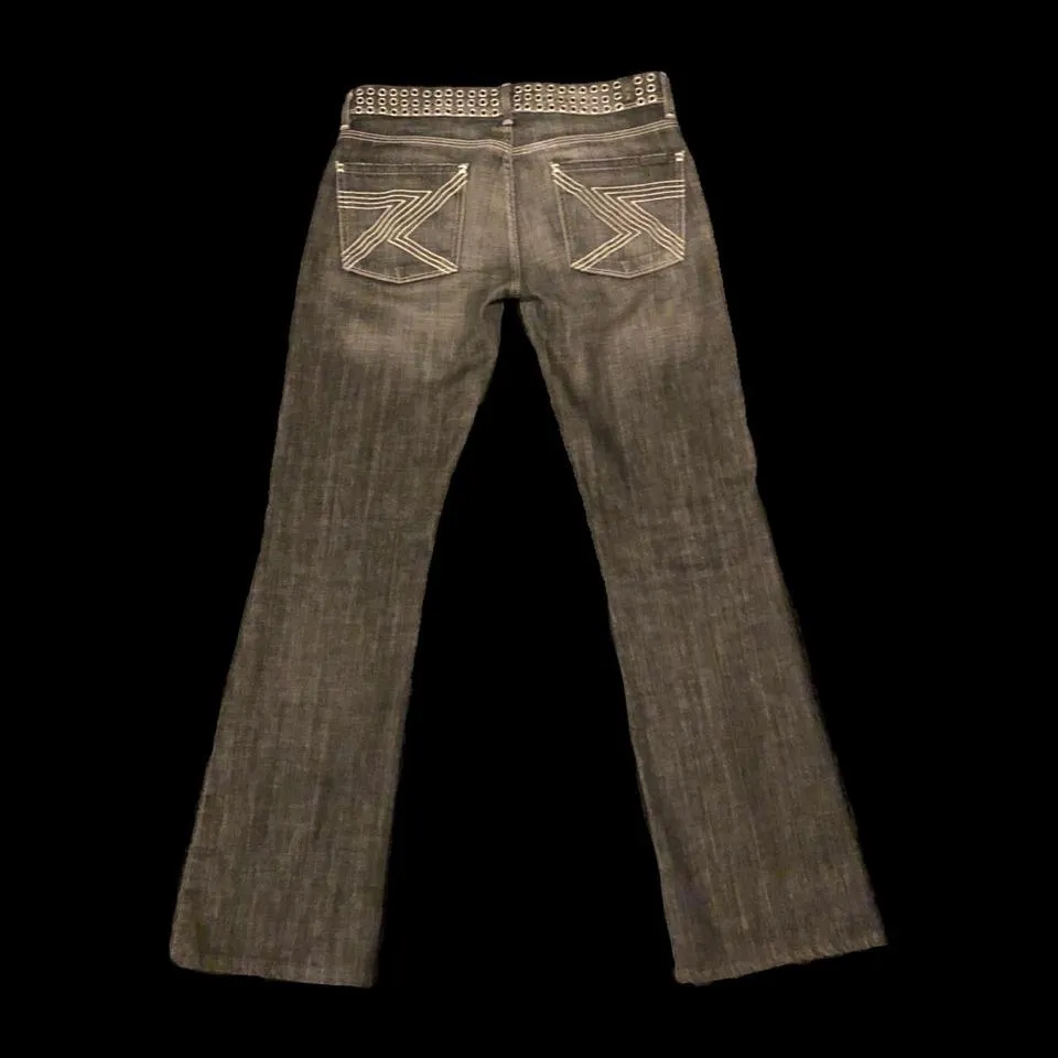 7 For All Mankind Men's Grey and Silver Jeans