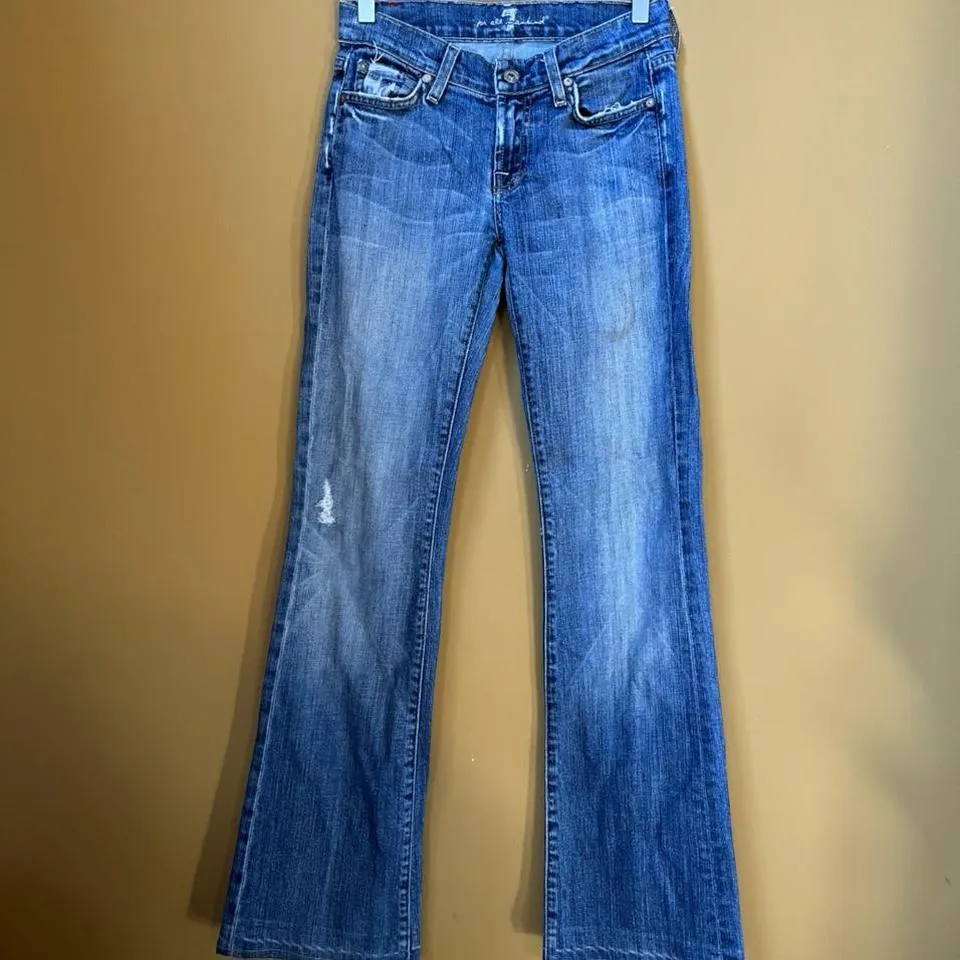 7 For All Mankind Men's Navy and Blue Jeans