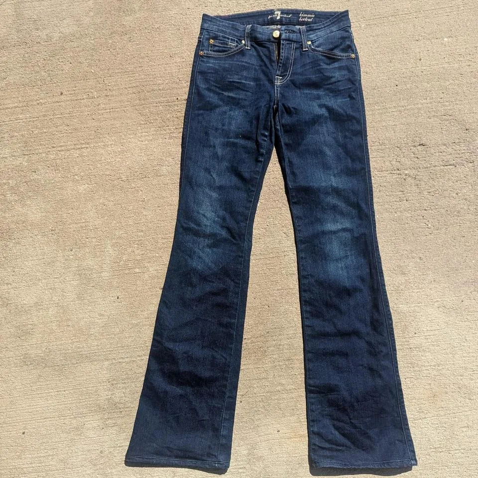 7 For All Mankind Men's Navy and Blue Jeans