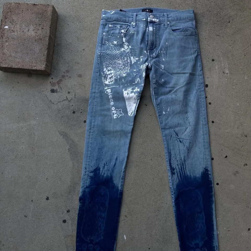 7 For All Mankind Men's Blue Jeans