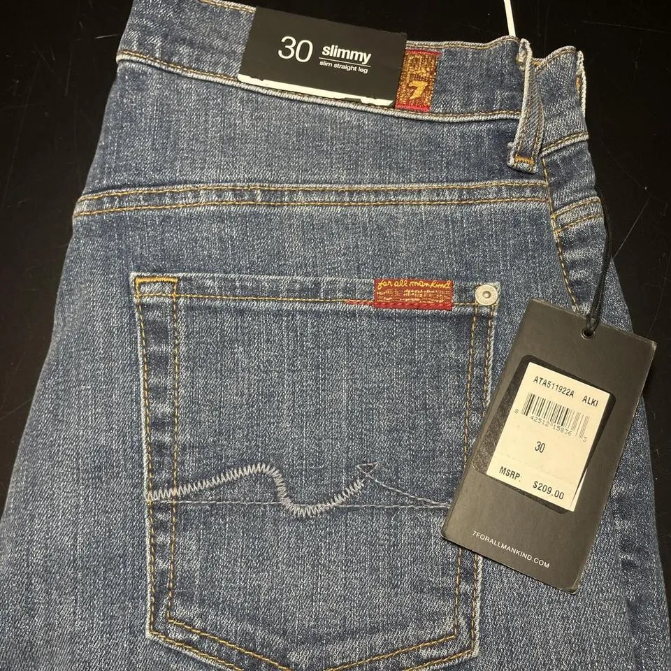 7 For All Mankind Men's Navy and Blue Jeans
