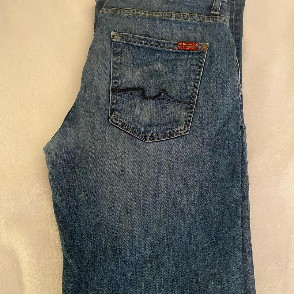 7 For All Mankind Men's Blue and Navy Jeans