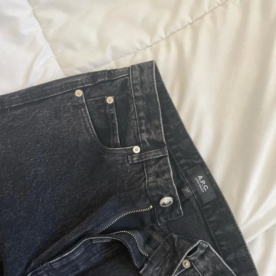 A.P.C. Men's Black and Grey Jeans