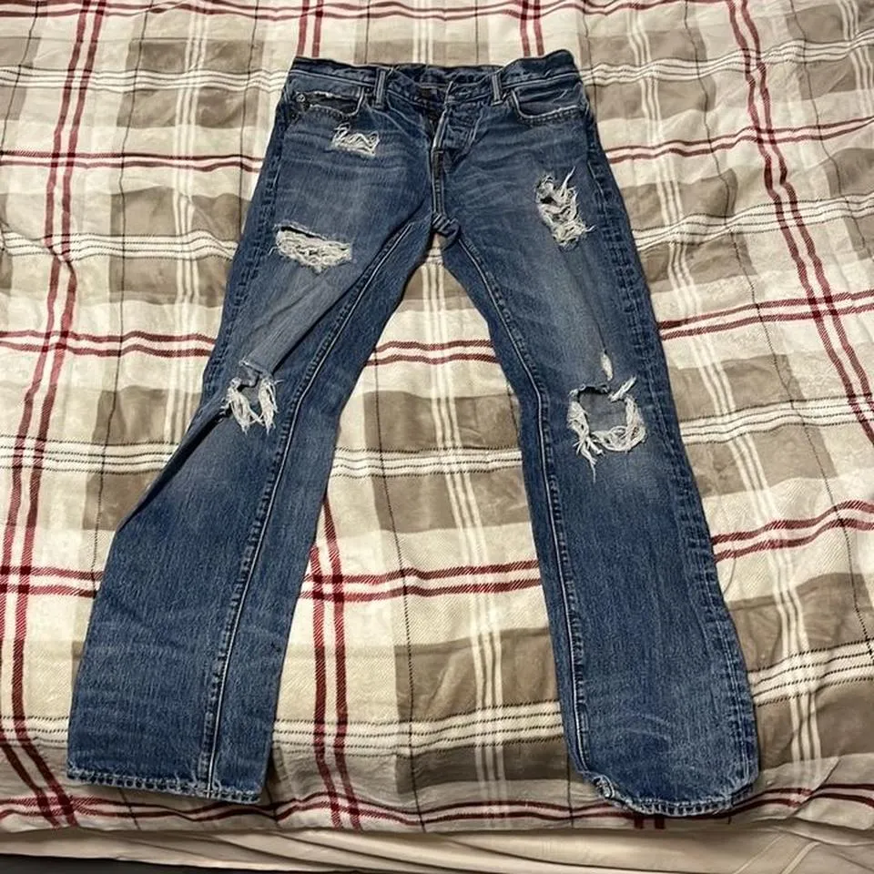 Abercrombie & Fitch Men's Blue and Navy Jeans