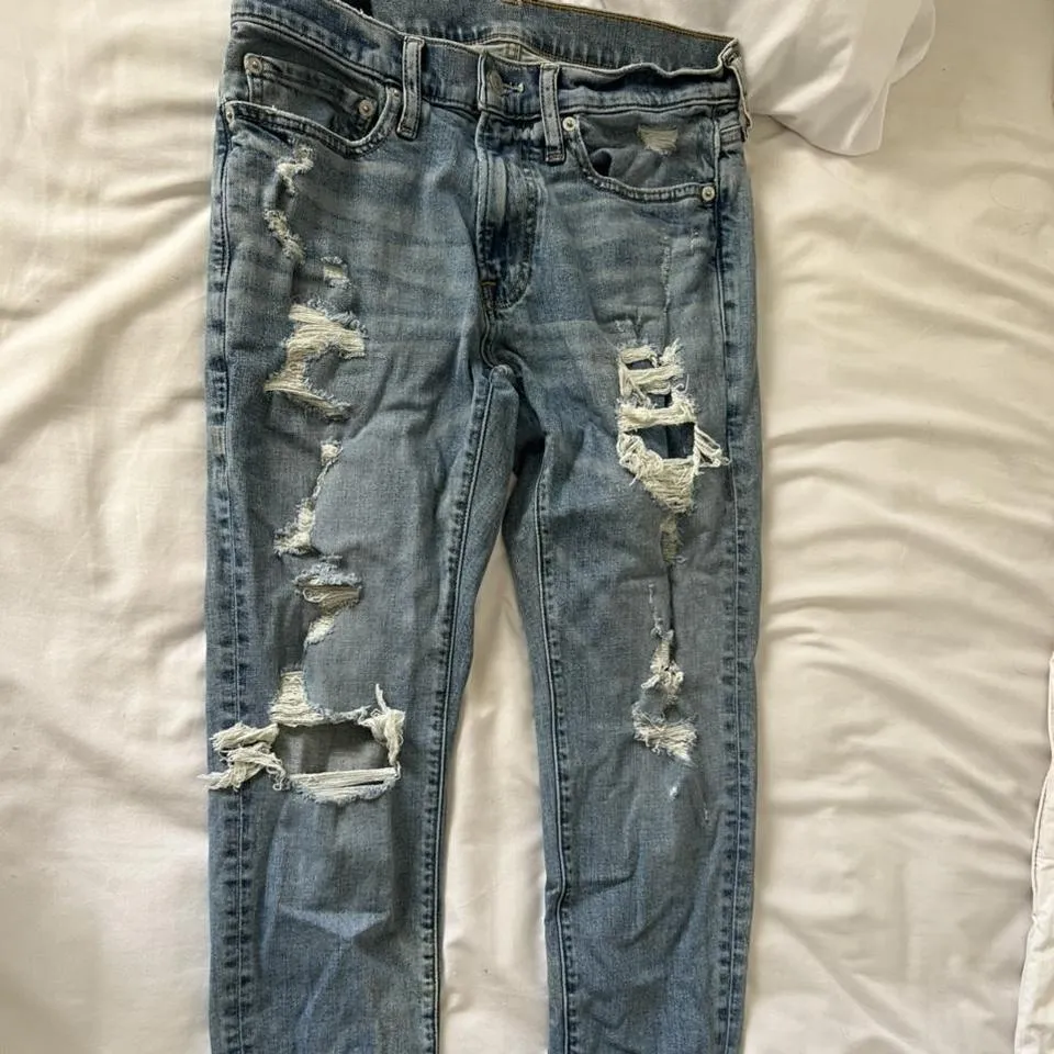 Abercrombie & Fitch Men's Blue and Navy Jeans