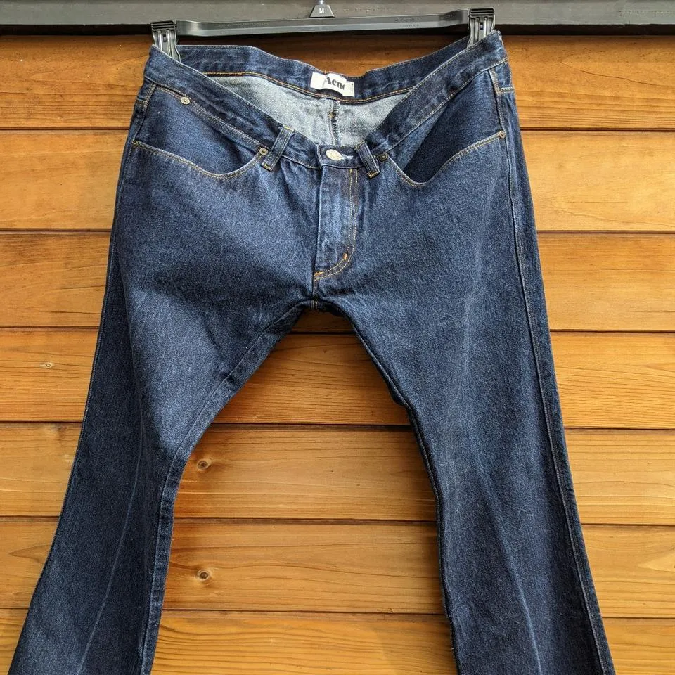 Acne Studios Men's Navy and Blue Jeans