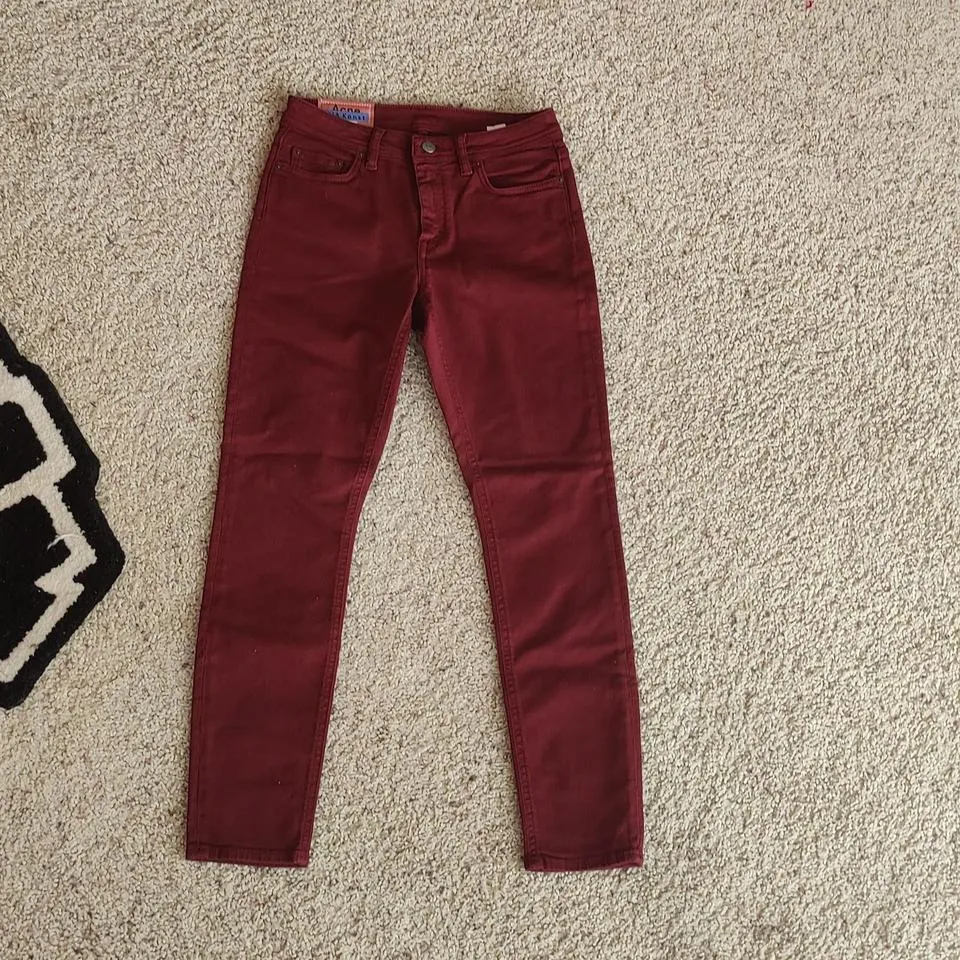 Acne Studios Men's Burgundy and Pink Jeans